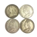 4 Victorian silver crowns