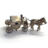 Vintage Dutch silver miniature carriage and horses dutch silver hallmarks please see images for