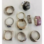10 Vintage silver dress rings