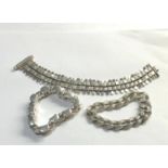 4 Chunky vintage silver bracelets weight 206g