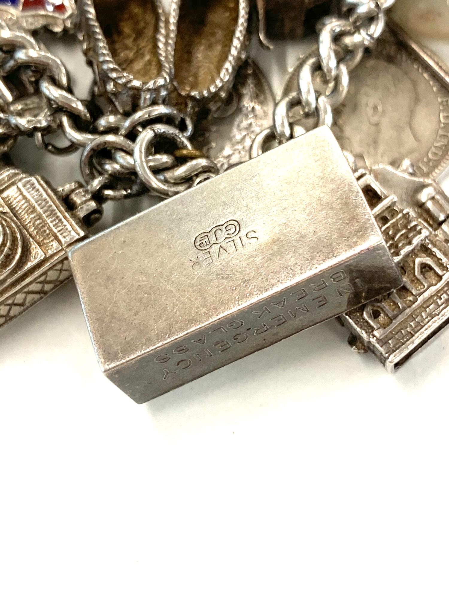 Vintage silver charm bracelet weight 85g - Image 2 of 2