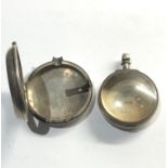 Antique silver pair case pocket watch cases only missing loop outer case measures approx 52mm dia