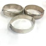 3 Silver bangles weight 100g