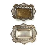 Pair of antique silver sweet dishes weight 145g