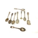 Collection of antique silver tea spoons includes Irish Scottish and others please see images for