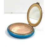 Antique silver and blue enamel compact