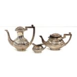 Miniature silver 3 piece tea service full Birmingham silver hallmarks please see images for details