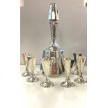 Sterling silver Mexican decanter and cups 315g