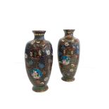 Pair of antique Japanese cloisonne vases