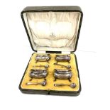 Boxed set of silver salts with spoons