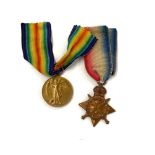 ww1 mons star pair of medals to 3-5272 pte l.gerwig 1/d of corn :l.i