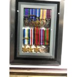 2 frames of military miniature medals