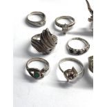 Selection of 10 vintage silver rings