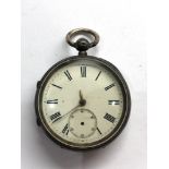 Antique silver fusee pocket watch by by Thos Russell Lancashire watch winds and ticks but no