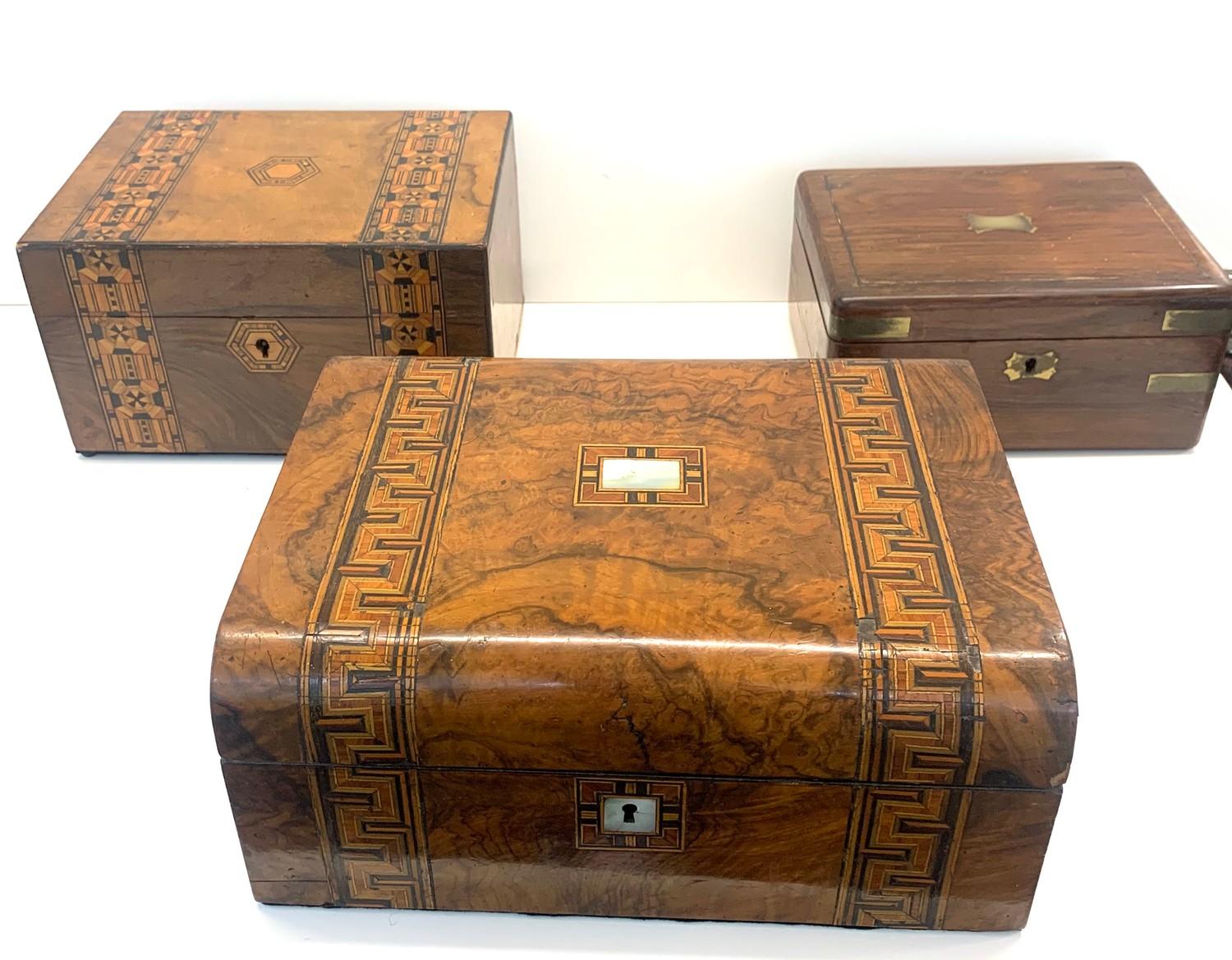 3 victorian boxes for restoration