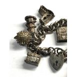 Vintage silver charm bracelet weight 93g