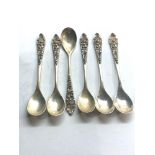 Set of 6 continental silver spoons hallmarked S.A.800 weight 90g