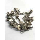 Vintage silver charm bracelet weight 64g