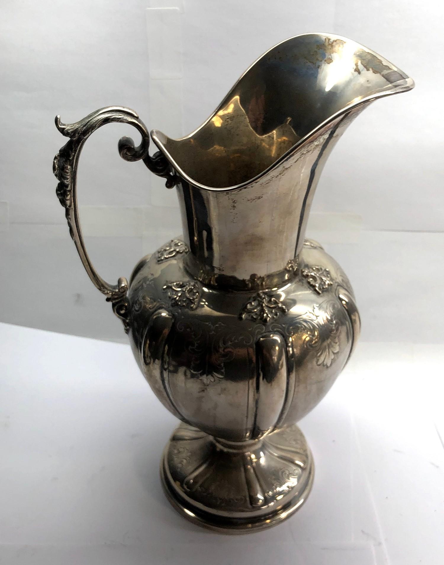 Large continental silver water jug hallmarked pellegrini 800 measures approx height 30cm weight 700g - Image 2 of 5