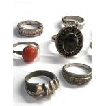 Selection of 10 vintage silver rings