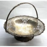 Large pierced silver fruit basket london silver hallmarks in uncleaned condition weight 520g