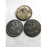 3 silver crowns 1937 1890 and 1895