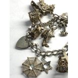 Vintage silver charm bracelet weight 51g