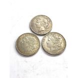 3 usa silver dollars 1881,1921 and 1923