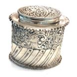 Antique silver tea caddy Sheffield silver hallmarks weight 128g