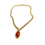 Christian Dior germany gold tone necklace and pendant