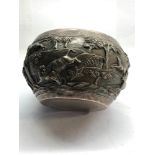 Asian / indian silver embossed bowl measure approx 11cm dia weight 200g not hallmarked but tested as