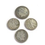 3 usa silver half dollars and a silver dollar dollars