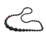 Vintage cherry bakelite type faceted bead necklace