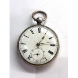 Antique silver fusee pocket watch by Henry Devlin Liverpool watch winds and ticks but no warranty