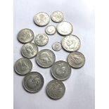 Selection of pre 1947 silver coins weight 151g