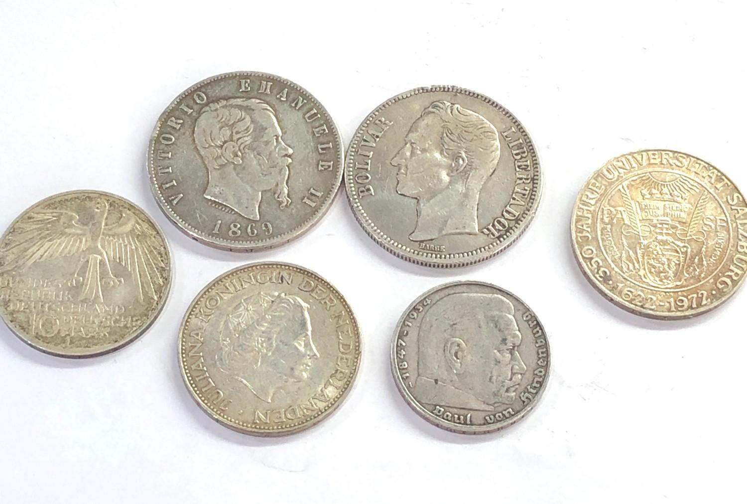 6 continental silver coins