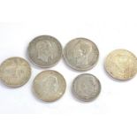 6 continental silver coins