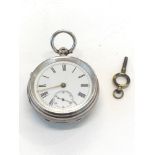 Antique silver fusee pocket watch g michaels tylorstown watch winds and ticks but no warranty given