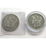 2 usa eagle one dollars 1889 and 1884