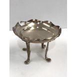 Antique 3 legged fruit bowl sheffield silver hallmarks measure approx 15.5cm dia height 10.5cm