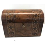 Antique dome top inlaid tea caddy