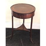 Antique mahogany inlaid sewing table