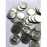 Selection of pre 1947 silver sixpences 95g