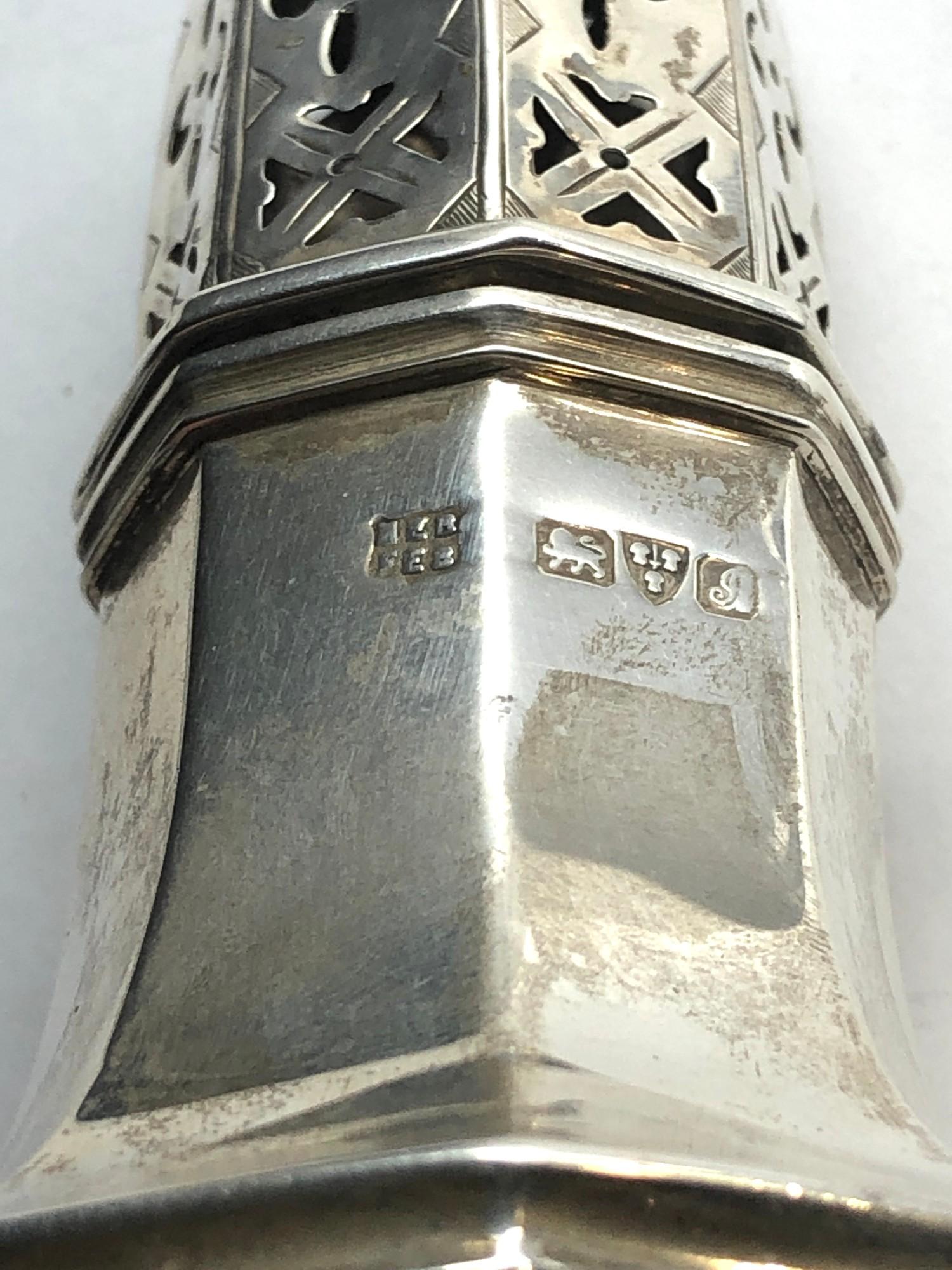 Silver sugar caster measures approx 16cm height weight 75g - Image 2 of 2