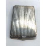 Large continental silver cigarette case weight 160g measures approx 14cm by 8.2cm