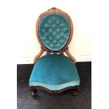 Victorian ladies mahogany carved spoon back chair