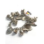 Vintage silver charm bracelet weight 72g