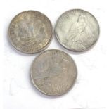 3 usa silver dollars 1921, 1922 and 1926