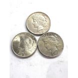 3 usa silver dollars 1922 , 1923 and 1925