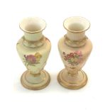 2 Royal Worcester blush ivory Vases good condition ech measures approx 12cm tall